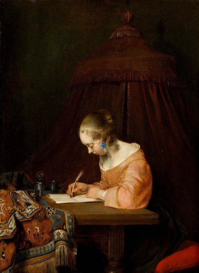 Gerard ter Borch - Woman Writing a Letter - 797 - Mauritshuis