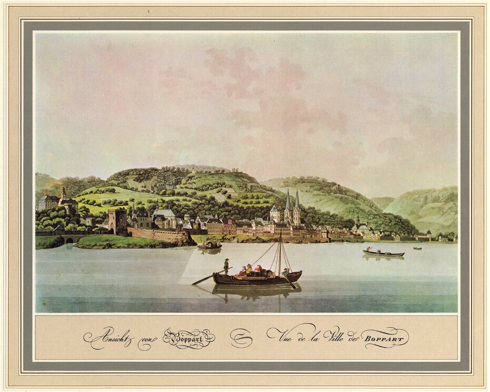 Boppard Ansicht vom noerdlichen Rheinufer aus Johann Andreas Ziegler