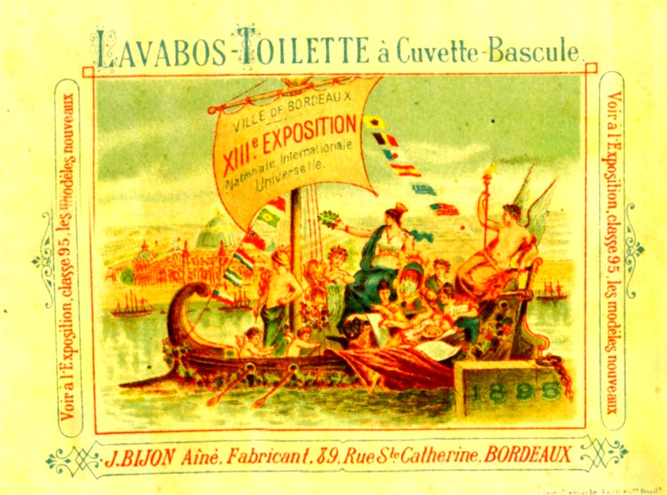 Bordeaux exposition 1895 - carte publicitaire 1