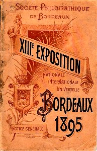 Bordeaux exposition 1895 - couverture catalogue