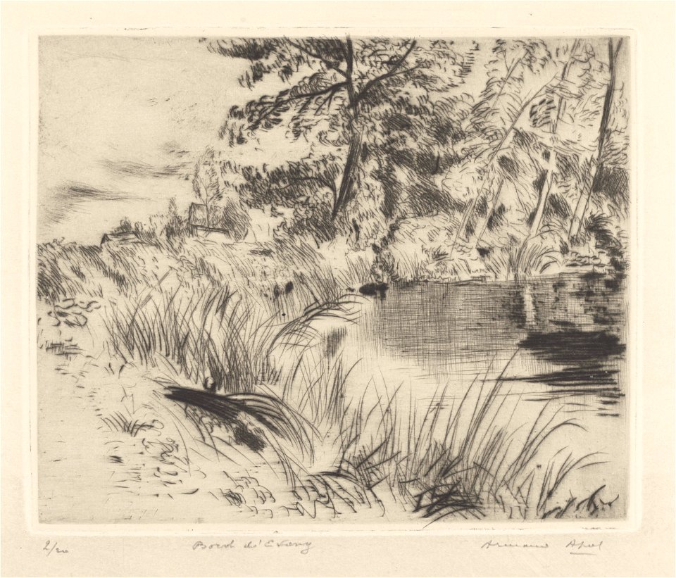 Bord d'étang, print by Armand Apol (1879-1950), Belgium, (1914), Prints Department of the Royal Library of Belgium, S.IV 109470
