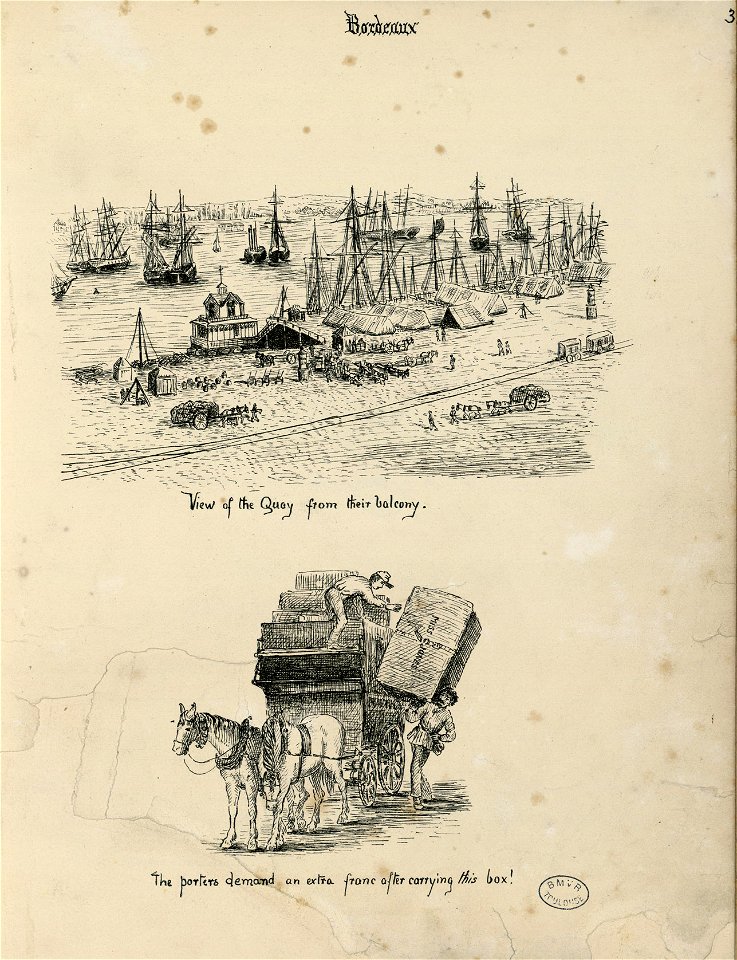 Bordeaux (2 dessins) - Fonds Ancely - B315556101 A BROWN 005