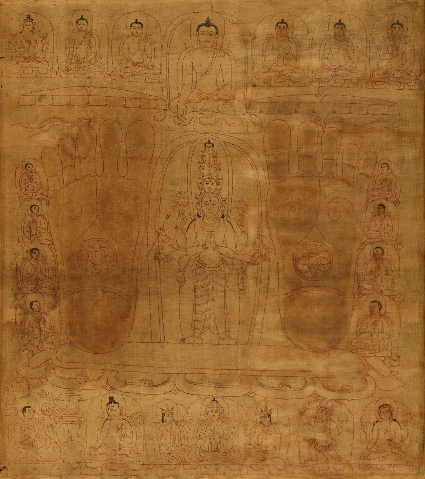 Borderless detail, Bodhisattva Avalokiteshvara in the Tradition of King Srongtsen Gampo - Google Art Project (cropped)