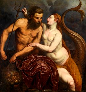 Neptune and Amphitrite - Paris Bordone (1560). Free illustration for personal and commercial use.
