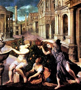 Paris Bordone - Betsabea al bagno con ancelle - Wallraf-Richartz-Museum, Köln