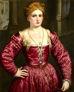 Paris Bordone - Ritratto di una giovane donna (National Gallery, London). Free illustration for personal and commercial use.