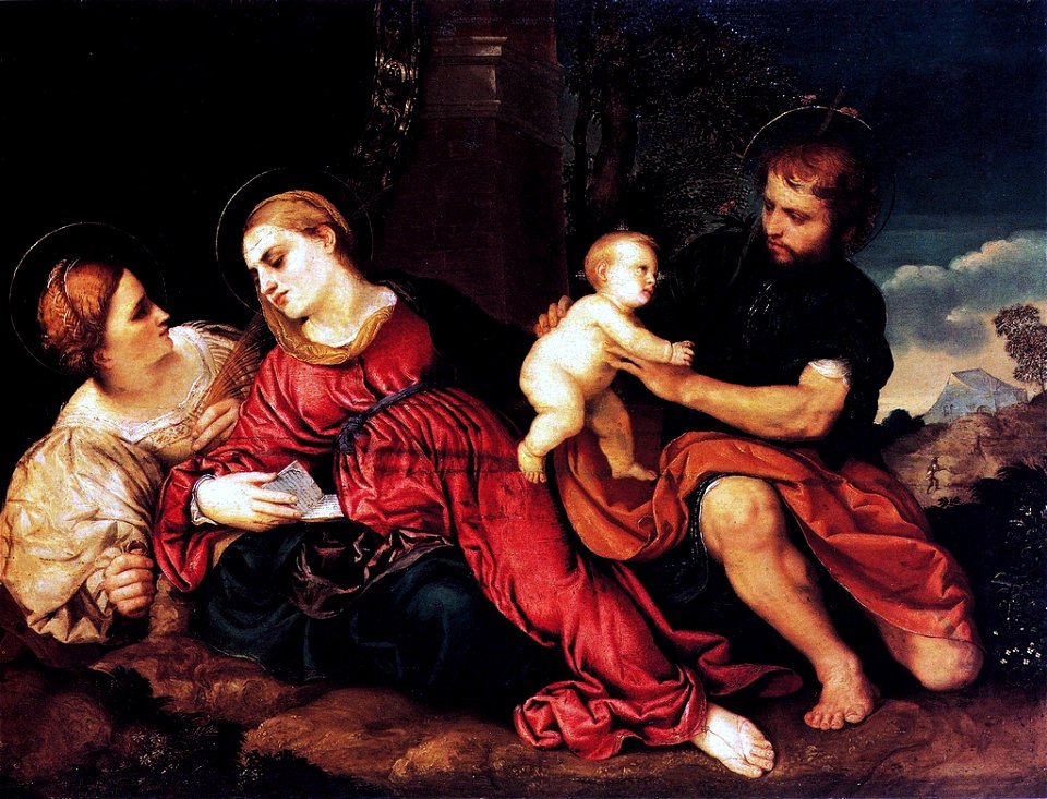 Paris Bordone- Sacra Famiglia con Santa Caterina - Hermitage SanPietroburgo