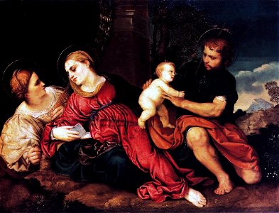 Paris Bordone- Sacra Famiglia con Santa Caterina - Hermitage SanPietroburgo