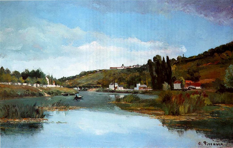 Bords de la Marne à Chennevières (Camille Pissarro), 1864
