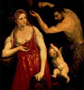 Paris Bordone - Marte, Venere e Cupido (Hermitage)