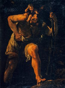 Orazio Borgianni (dopo) - San Cristoforo (National Gallery of Scotland). Free illustration for personal and commercial use.