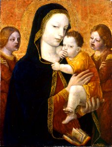 Ambrogio da Fossano, called il Bergognone - The Virgin and Child with two Angels - Google Art Project. Free illustration for personal and commercial use.