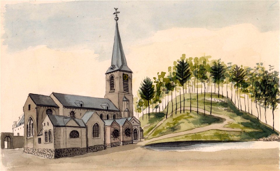 Borgloon, kerk en burchtheuvel (Ph v Gulpen)