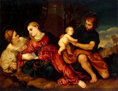 Paris Bordone - Sacra Famiglia con Santa Caterina (Hermitage)