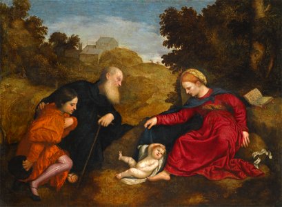 Paris Bordone - Madonna con Bambino e Sant'Antonio e un giovane donatore