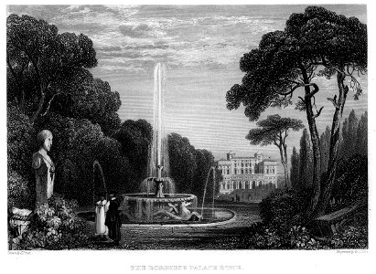 Borghese Palace Rome engraving by William Miller after S Prout