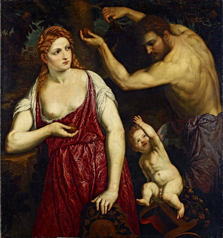 Paris Bordone - Marte, Venere e Cupido (Hermitage, San Pietroburgo)