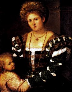Paris Bordone - Ritratto di dama con figlio - Hermitage, San Pietroburgo