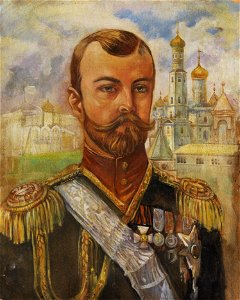 Boris Kustodiev (attr) Zar Nikolaus II. Free illustration for personal and commercial use.