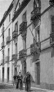 Bosa – Palazzo del Municipio e Pretura (xilografia)