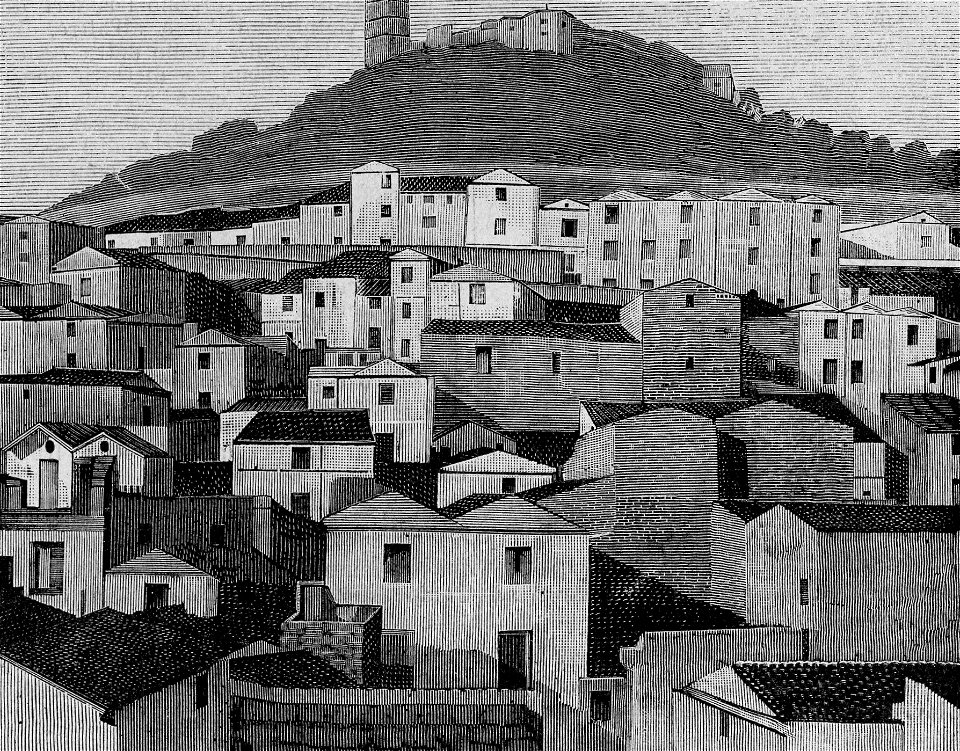 Bosa – Castello dei Malaspina (xilografia)