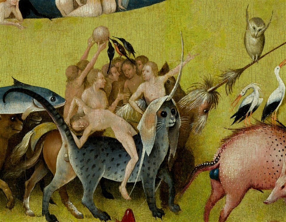 Bosch, Hieronymus - The Garden of Earthly Delights, central panel - Detail Cat