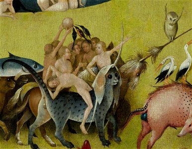 Bosch, Hieronymus - The Garden of Earthly Delights, central panel - Detail Cat