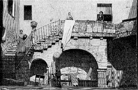 Bosa – L’Episcopio in rovina (xilografia)