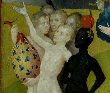 Bosch, Hieronymus - The Garden of Earthly Delights, central panel - Detail fictional fruit (lower left). Free illustration for personal and commercial use.