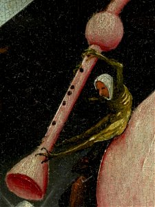 Bosch, Hieronymus - The Garden of Earthly Delights, right panel - Detail Bagpipe left (disk of tree man)
