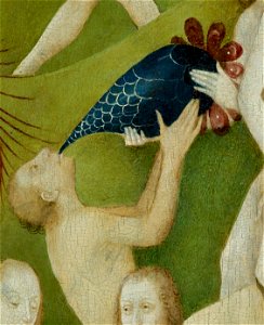Bosch, Hieronymus - The Garden of Earthly Delights, center panel - Detail drinking man
