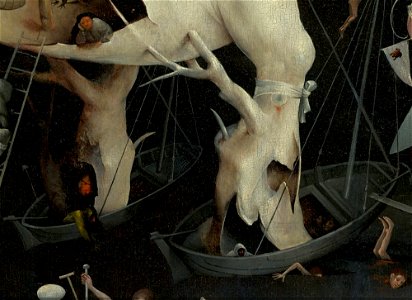 Bosch, Hieronymus - The Garden of Earthly Delights, right panel - Detail Feet of the Tree Man. Free illustration for personal and commercial use.