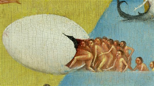 Bosch, Hieronymus - The Garden of Earthly Delights, central panel - Detail Egg. Free illustration for personal and commercial use.