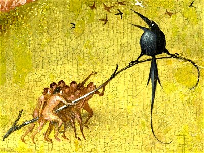 Bosch, Hieronymus - The Garden of Earthly Delights, central panel - Detail- Raven