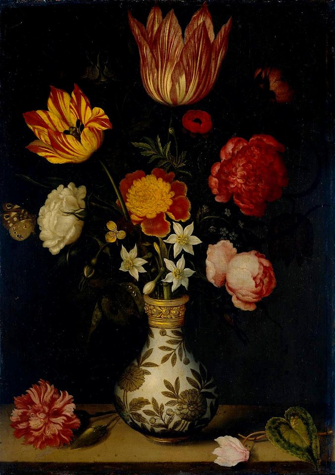 Bosschaert the Elder, Ambrosius - Still Life with Flowers in a Wan-Li vase (1619)