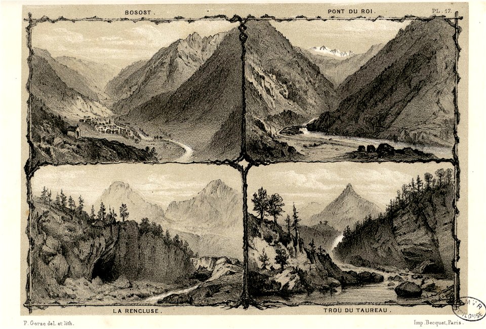 Bosost (i.e. Bossòst) - Pont du Roi - La Rencluse - Trou du Taureau - Fonds Ancely - B315556101 A GORSE 10 069