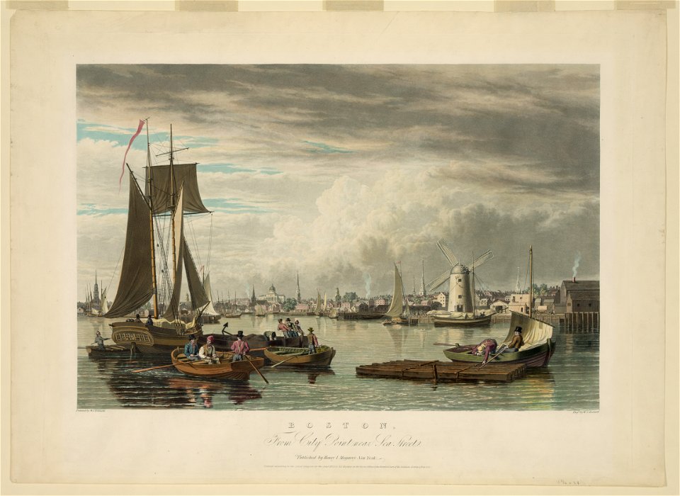 Boston, from City Point near Sea Street - painted by W.J. Bennett ; engd. by W.J. Bennett. LCCN98504731