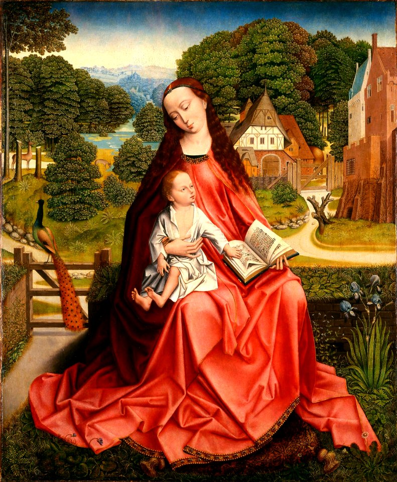 Master of the Embroidered Foliage Virgin and Child in a Landscape 1492-1498