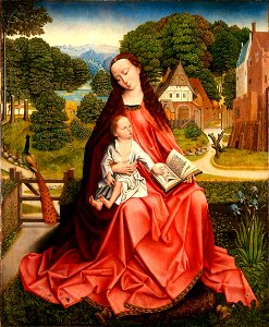 Master of the Embroidered Foliage Virgin and Child in a Landscape 1492-1498