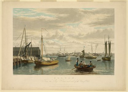 Boston, from the ship house, west end of the navy yard - painted by W.J. Bennett ; engd. by W.J. Bennett. LCCN2006678649