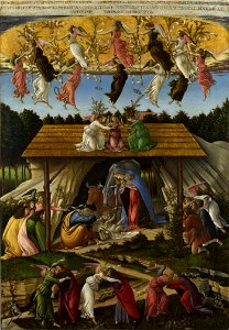 Mystic Nativity by Sandro Botticelli. Free illustration for personal and commercial use.