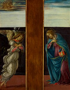 Botticelli (Sandro di Mariano Filipepi) - Annunciation - Google Art Project. Free illustration for personal and commercial use.