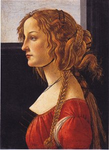 Botticelli - Bildnis einer jungen Frau (Simonetta Vespucci). Free illustration for personal and commercial use.