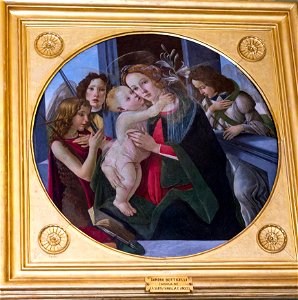 Botticelli - Madonna with child, Palazzo Pitti. Free illustration for personal and commercial use.