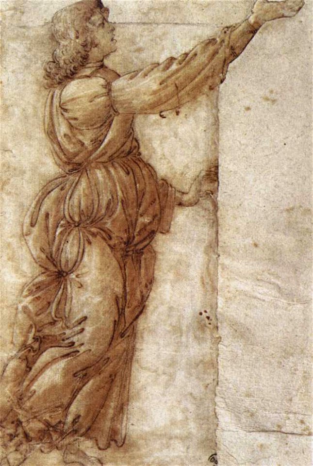 Botticelli, incoronazione della vergine, disegno al gabinetto stampe e disegni