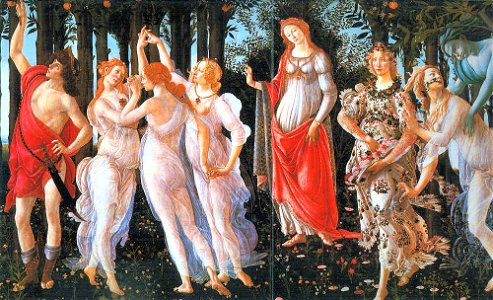 Botticelli Primavera. Free illustration for personal and commercial use.