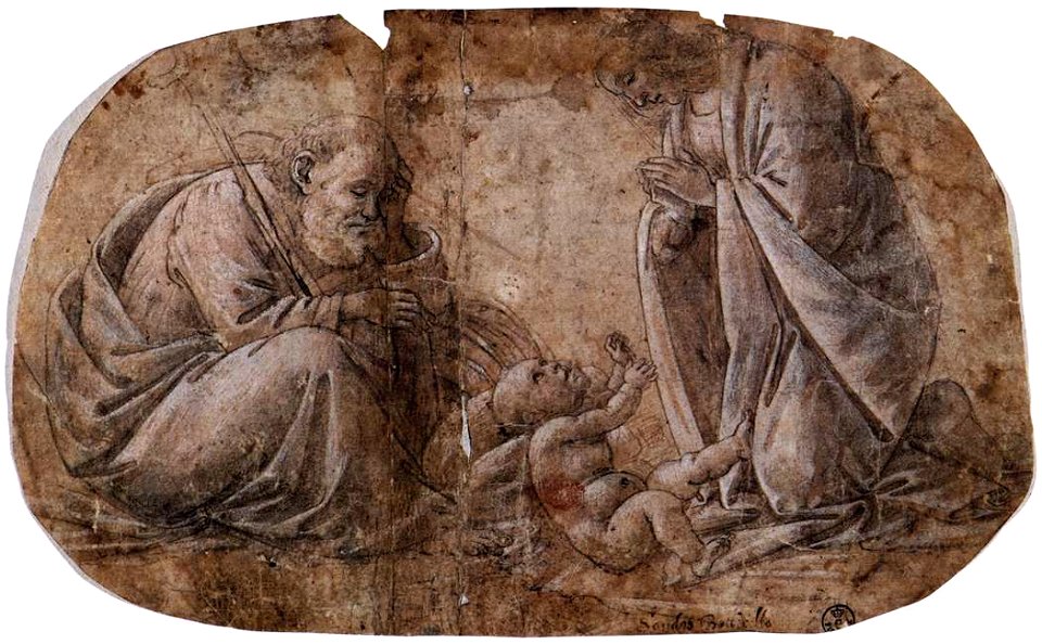 Botticelli, adorazione del bambino, disegno