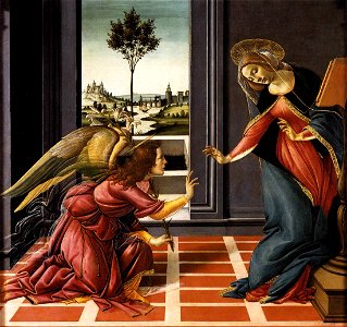 Botticelli, annunciazione di cestello 02. Free illustration for personal and commercial use.