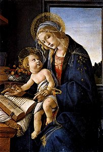 Botticelli - Madonna of the Book. Free illustration for personal and commercial use.