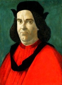 BOTTICELLI Portrait Lorenzo di Ser Piero Lorenzi. Free illustration for personal and commercial use.